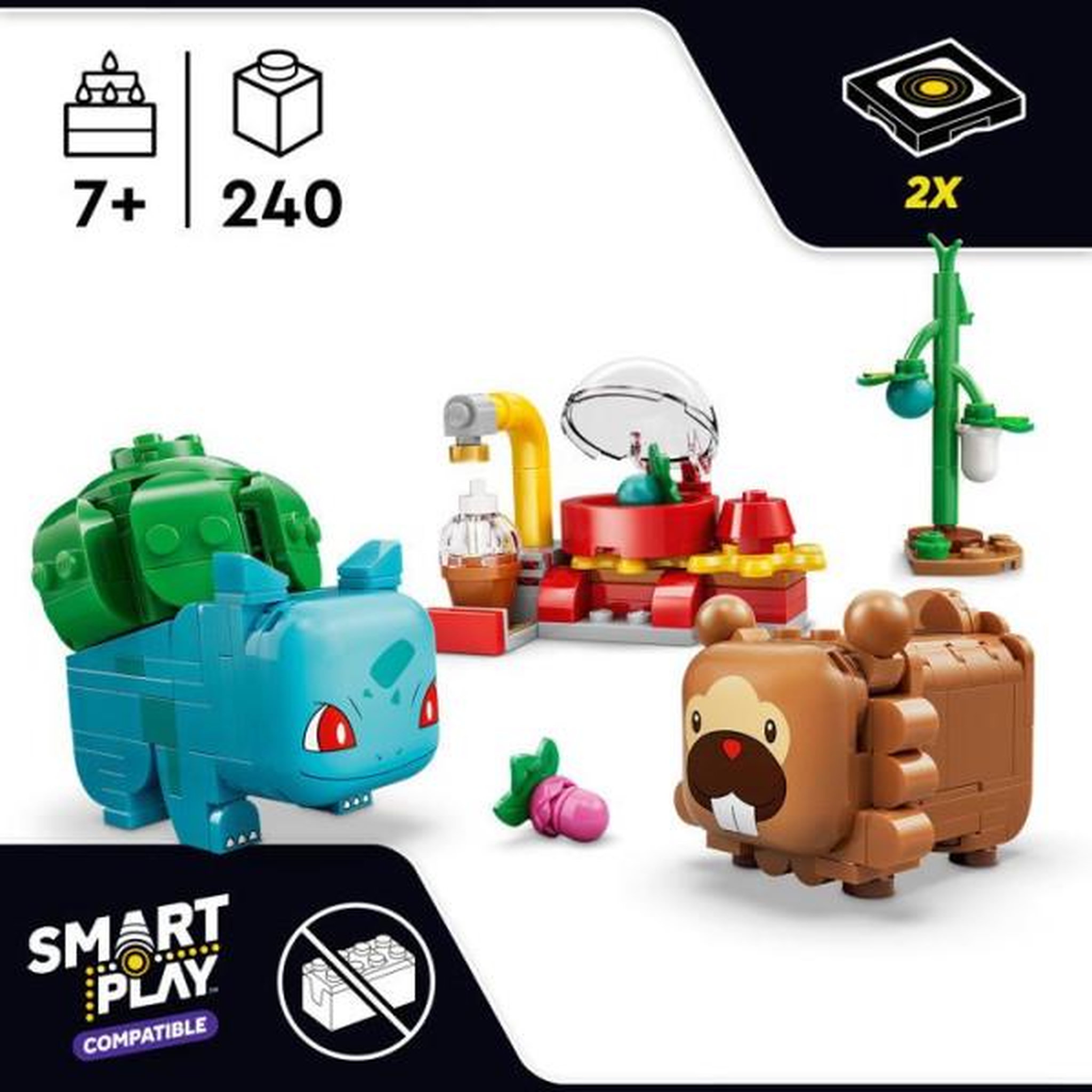 Voir la diapositive 2 : LEGO LEGO Pokémon 72155 - Set de construction compatible SMART Play™ - Bulbizarre et Keunotor, Délice de baies - Des 7 ans