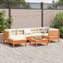 Voir la diapositive 3 : VIDAXL Salon de jardin 7 pcs avec coussins cire marron bois pin massif