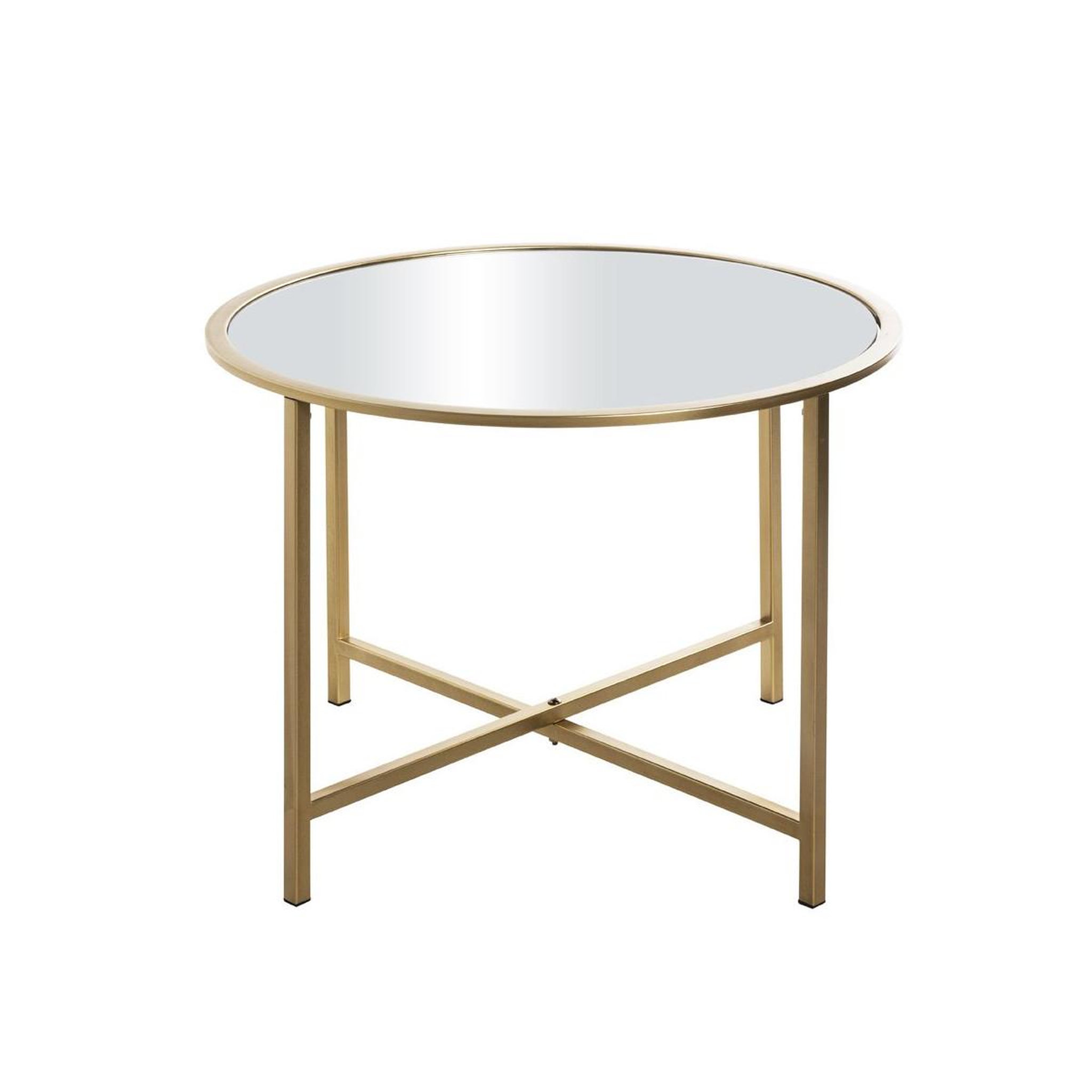Voir la diapositive 2 : Paris Prix Table d'Appoint Design  Miroir  60cm Or