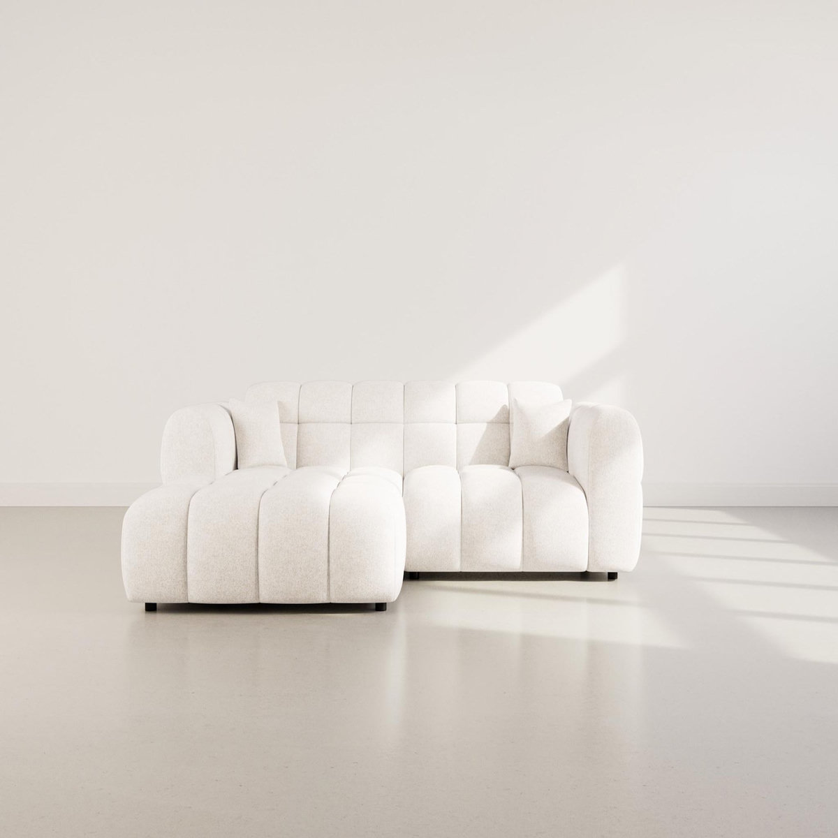 LISA DESIGN Mini ray - canapé d'angle gauche 4 places en tissu texturé