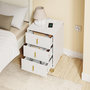 Voir la diapositive 4 : SOBUY Chevet 3 Tiroirs avec Chargeur Sans Fil Blanc 40x36x63cm FBT115-L-E-W