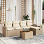 Voir la diapositive 1 : VIDAXL Salon de jardin avec coussins 6 pcs beige resine tressee