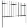 Voir la diapositive 2 : VIDAXL Cloture de jardin avec dessus en lance Acier 15,3 x 1 m Noir