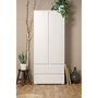 Voir la diapositive 3 : MARKET24 Armoire IMAGE7 - 2 portes + 2 tiroirs - Blanc Mat - L80 x H191 x P40 cm