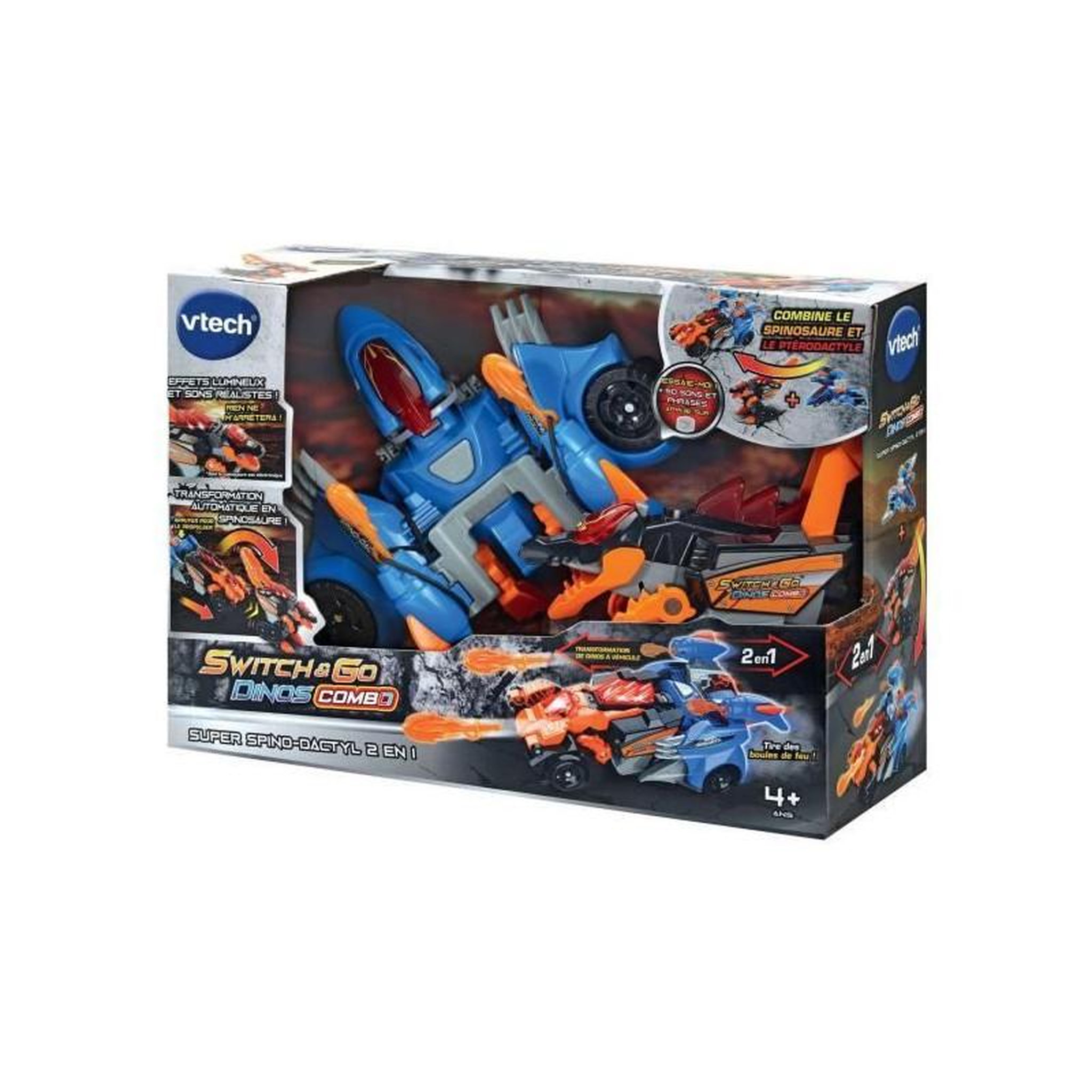 Voir la diapositive 3 : VTECH VTECH SWITCH & GO COMBO - SUPER SPINO-DACTYL 2 EN 1
