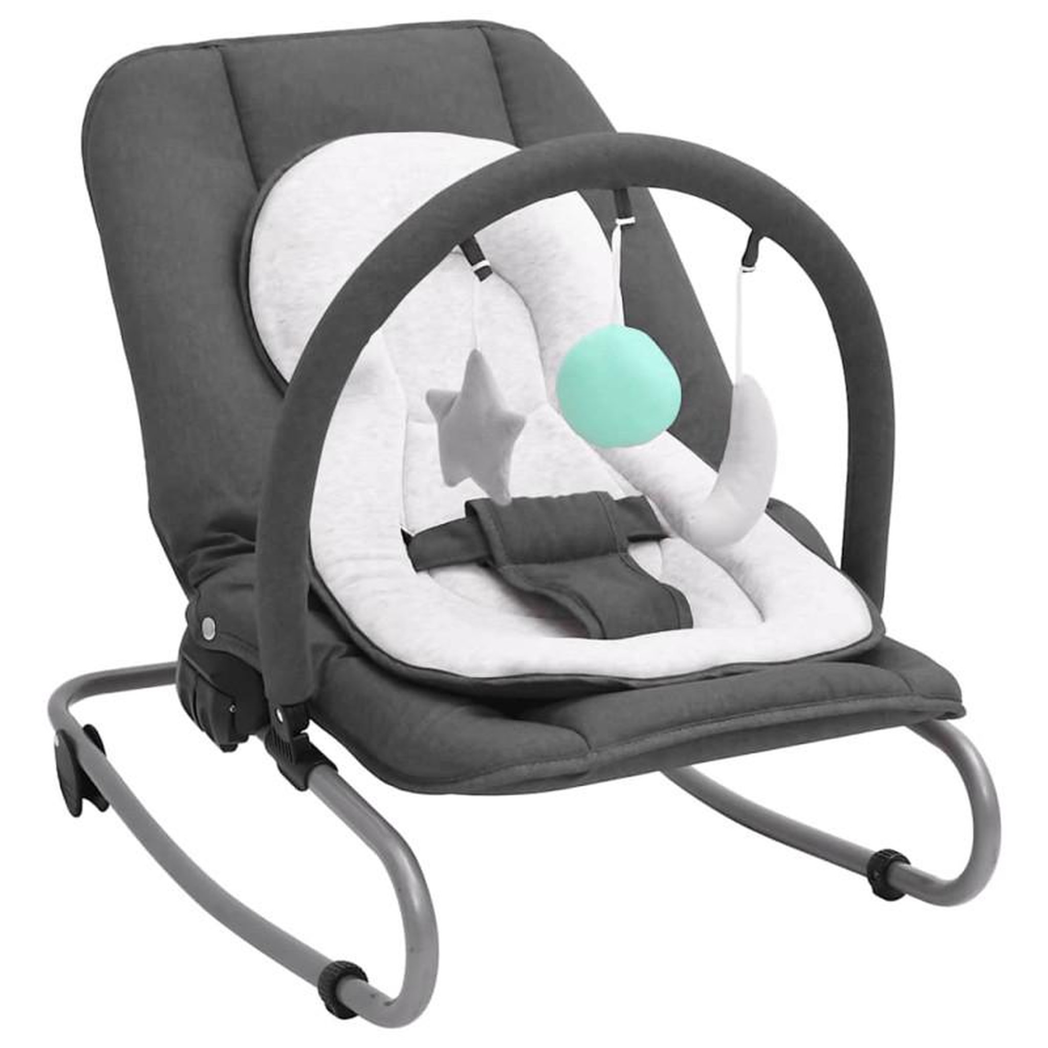 Voir la diapositive 1 : VIDAXL Transat pour bébé Anthracite Acier