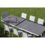 Table de jardin extensible 240/300x100cm aluminium gris GERBERA
