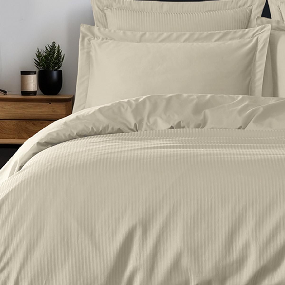 Sensei Maison Parure housse de couette rayée satin + 2 taies 50x70 cm VERSALUXE