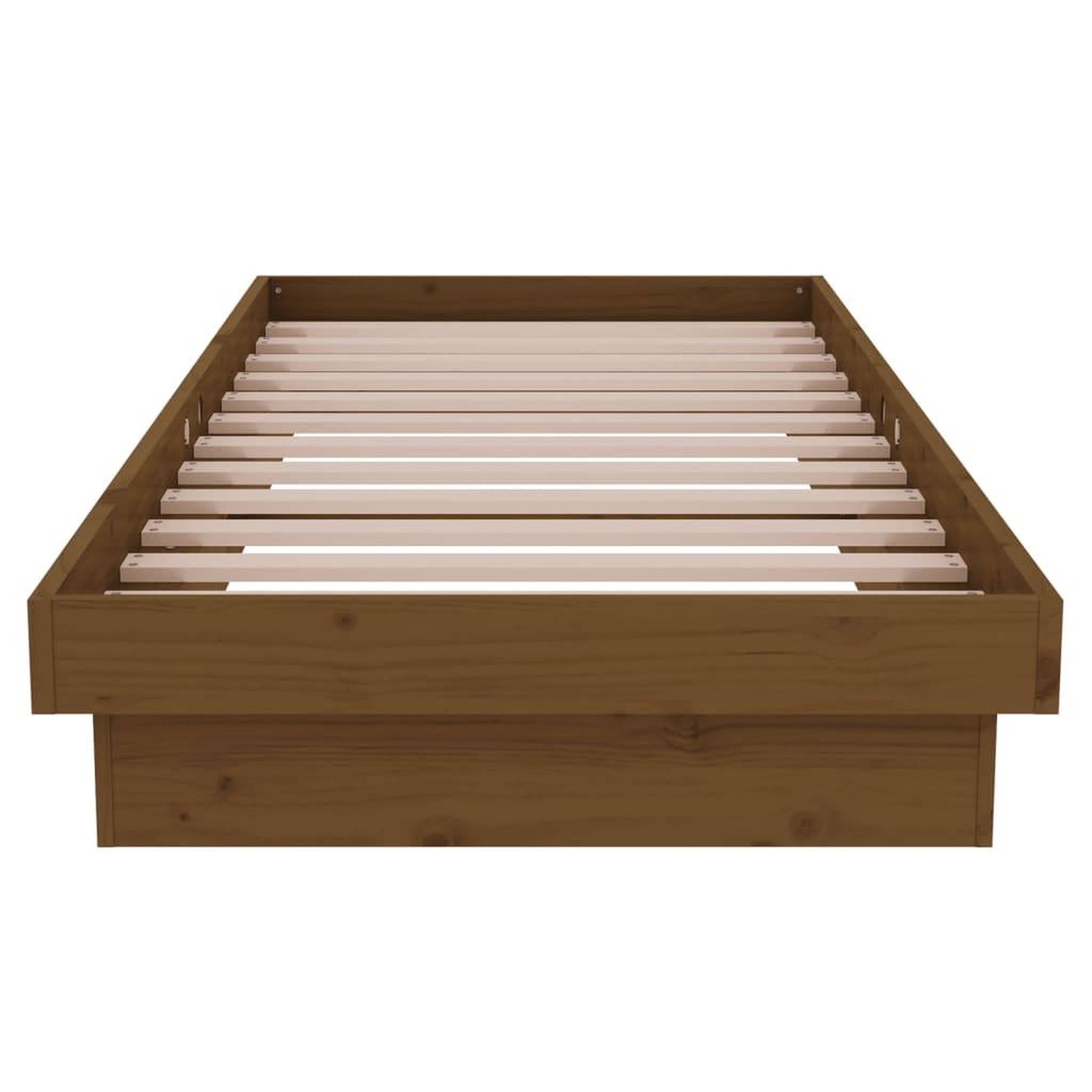 Voir la diapositive 5 : VIDAXL Cadre de lit sans matelas marron miel bois massif