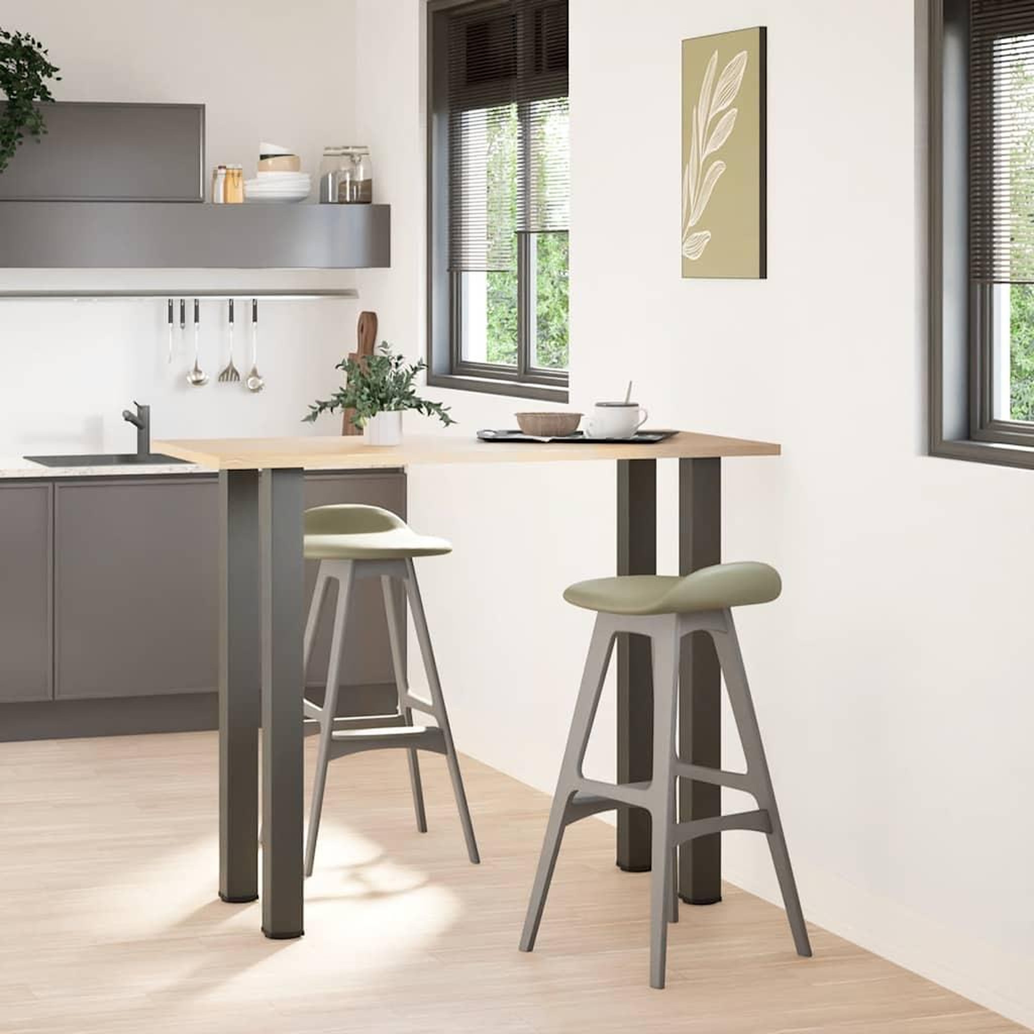 Voir la diapositive 3 : VIDAXL Pieds de table basse anthracite 4 pcs 110-112 cm acier
