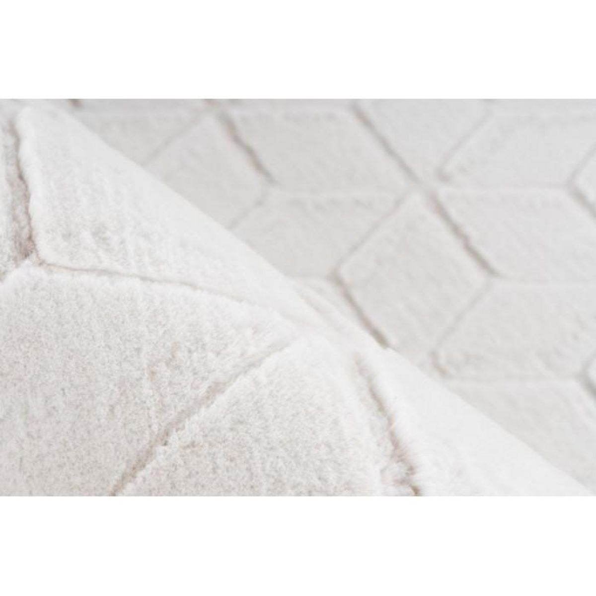 Paris Prix Tapis Shaggy Effet 3D  Vivica  Blanc & Crème