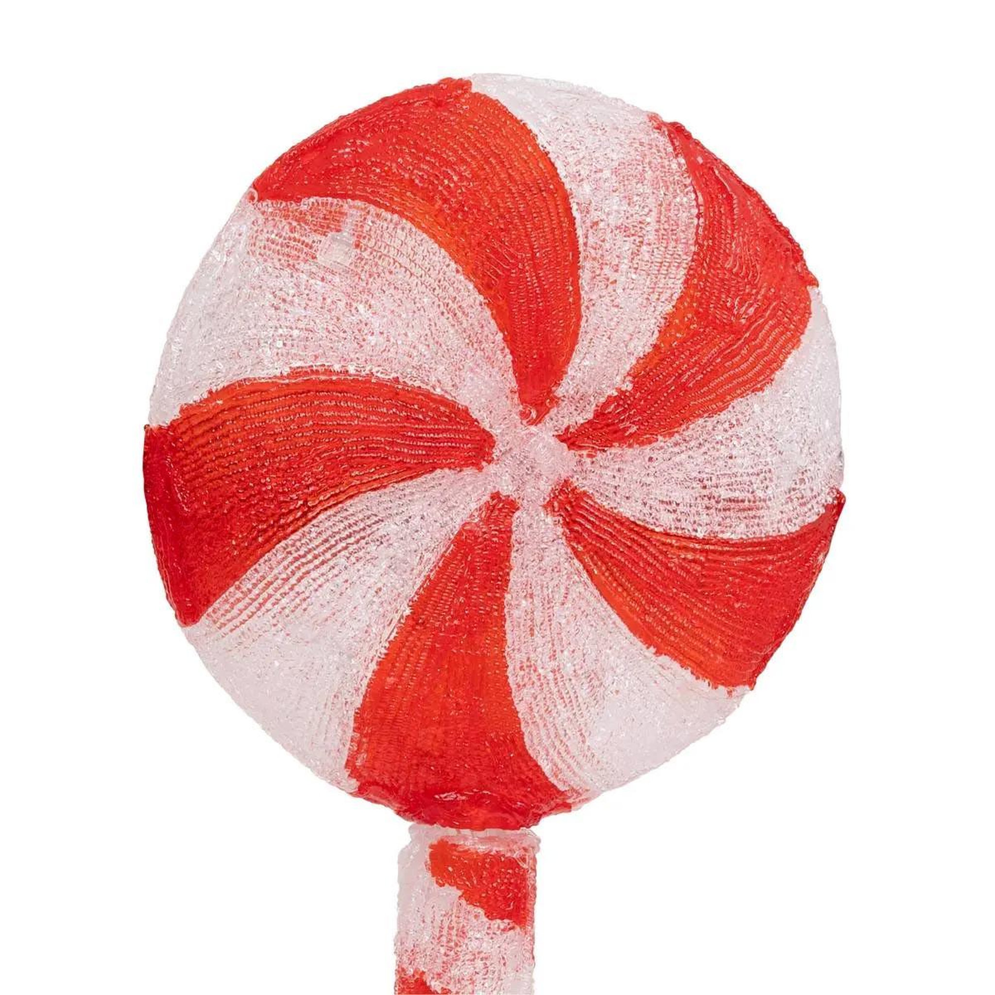 Voir la diapositive 3 : FEERIC LIGHT & CHRISTMAS Décoration lumineuse solaire  sucre d'orge  65cm rouge