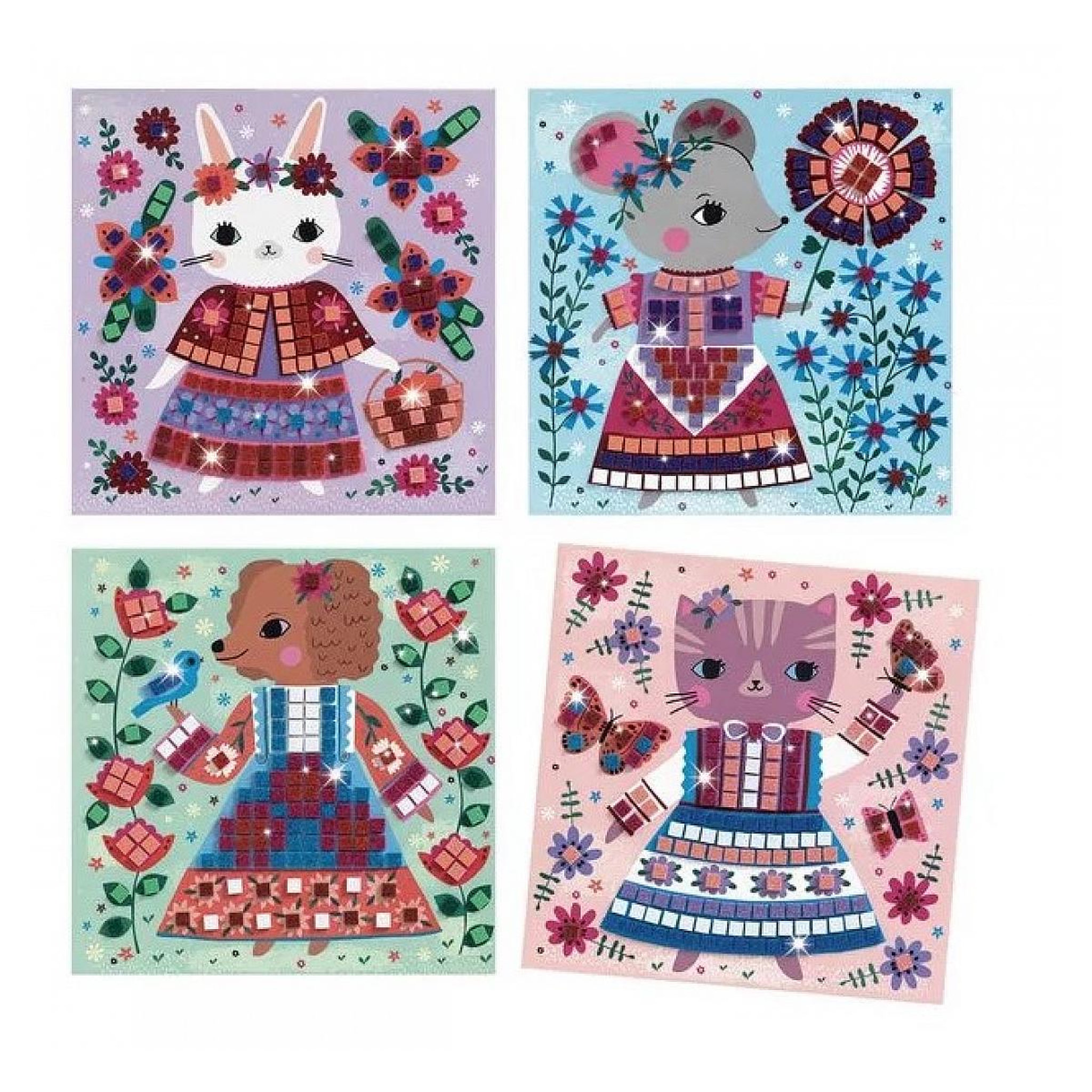 Voir la diapositive 2 : Djeco Collages Mosaiques Lovely pets