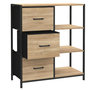 Voir la diapositive 4 : ID MARKET Buffet d'appoint 3 tiroirs et étagères 70 cm UTAH design industriel