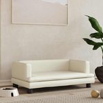 VIDAXL Lit pour chien crème 80x45x30 cm similicuir