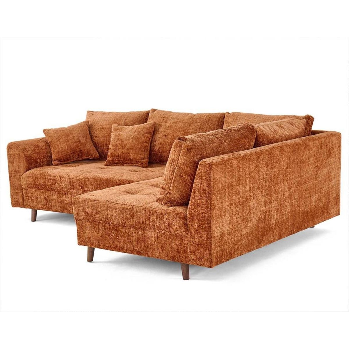 LISA DESIGN Rune - canapé d'angle droit 4 places en velours texturé