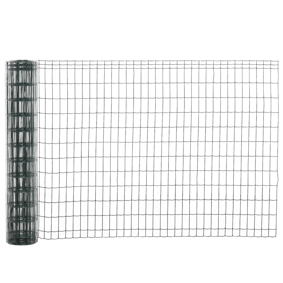 PAWHUT Grillage rouleau soudé - grillage à poule - maille 5L x 10H cm - hauteur 1,22 m - longueur 10 m - acier revêtement PVC vert