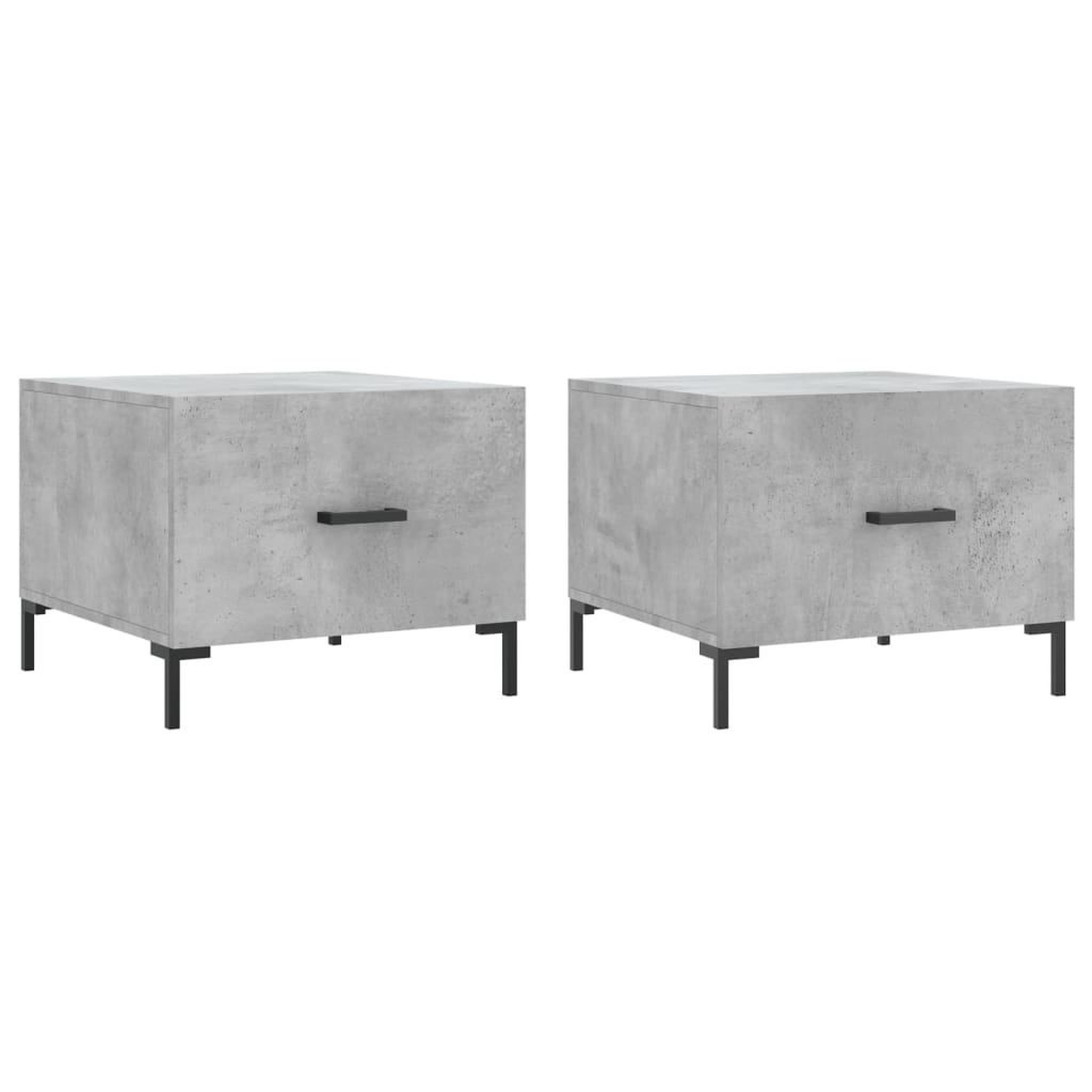 Voir la diapositive 2 : VIDAXL Tables basses 2 pcs gris beton 50x50x40 cm bois d'ingenierie