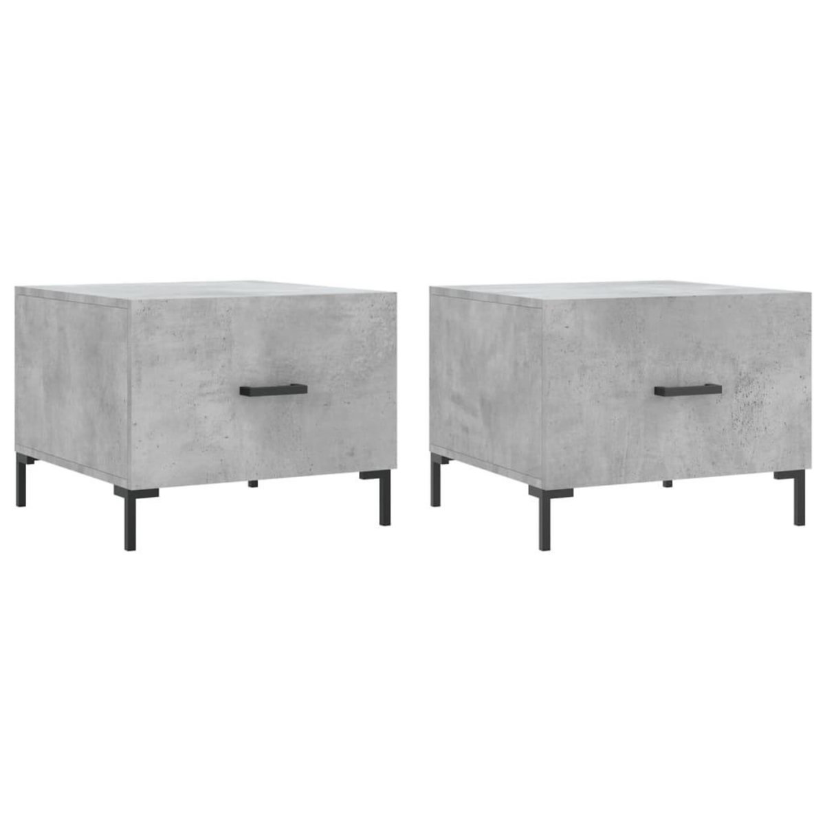 VIDAXL Tables basses 2 pcs gris beton 50x50x40 cm bois d'ingenierie