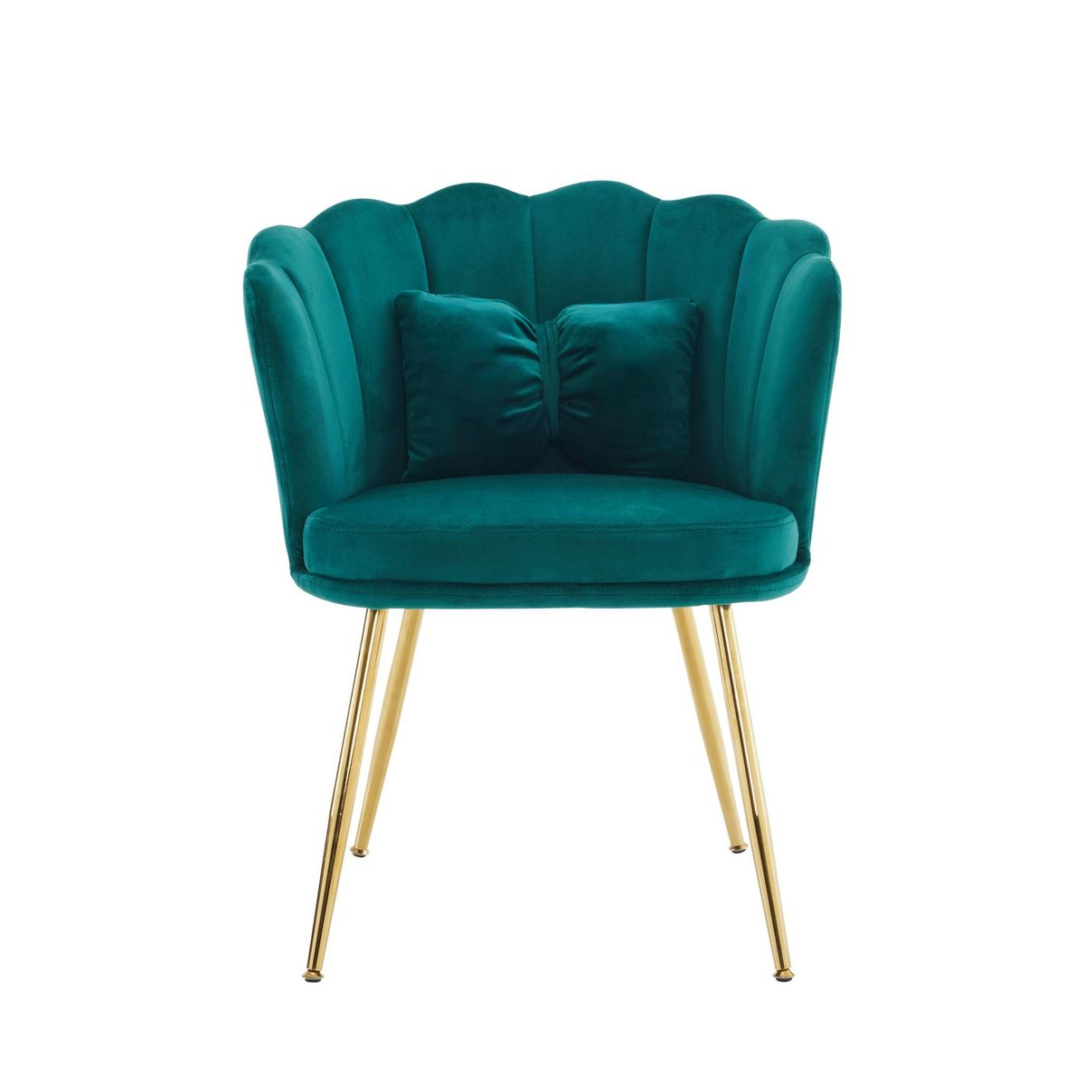 MERAX Fauteuil Fixe Avec Coussin Papillon Et Pieds En Métal Vert