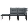 Voir la diapositive 3 : VIDAXL Salon de jardin 3 pcs noir et gris resine tressee