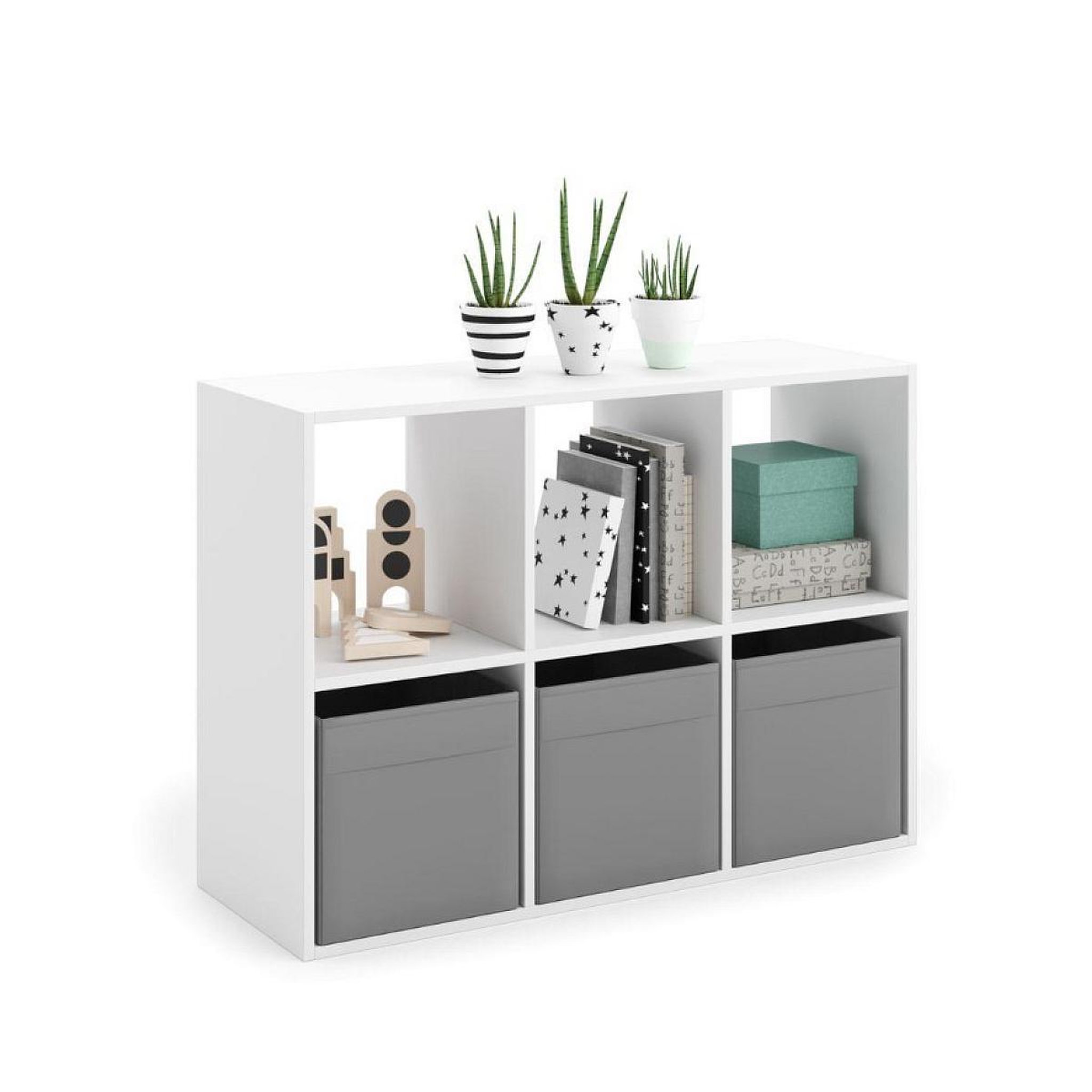KOBI Etagère de sol ouverte Loni 2x3 blanc