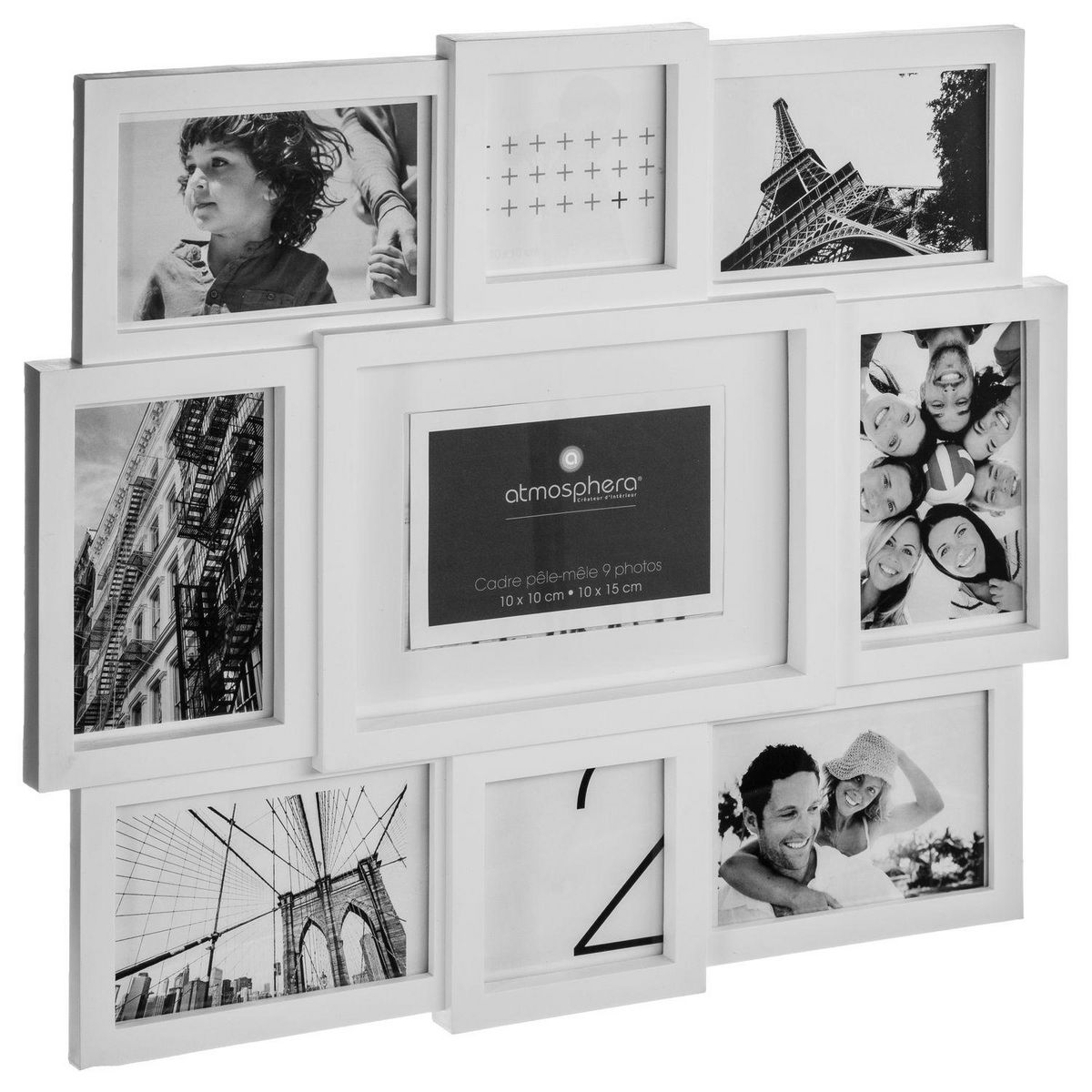 ATMOSPHERA Pêle-mêle 9 Photos Olly - 49 x 43 cm - Blanc