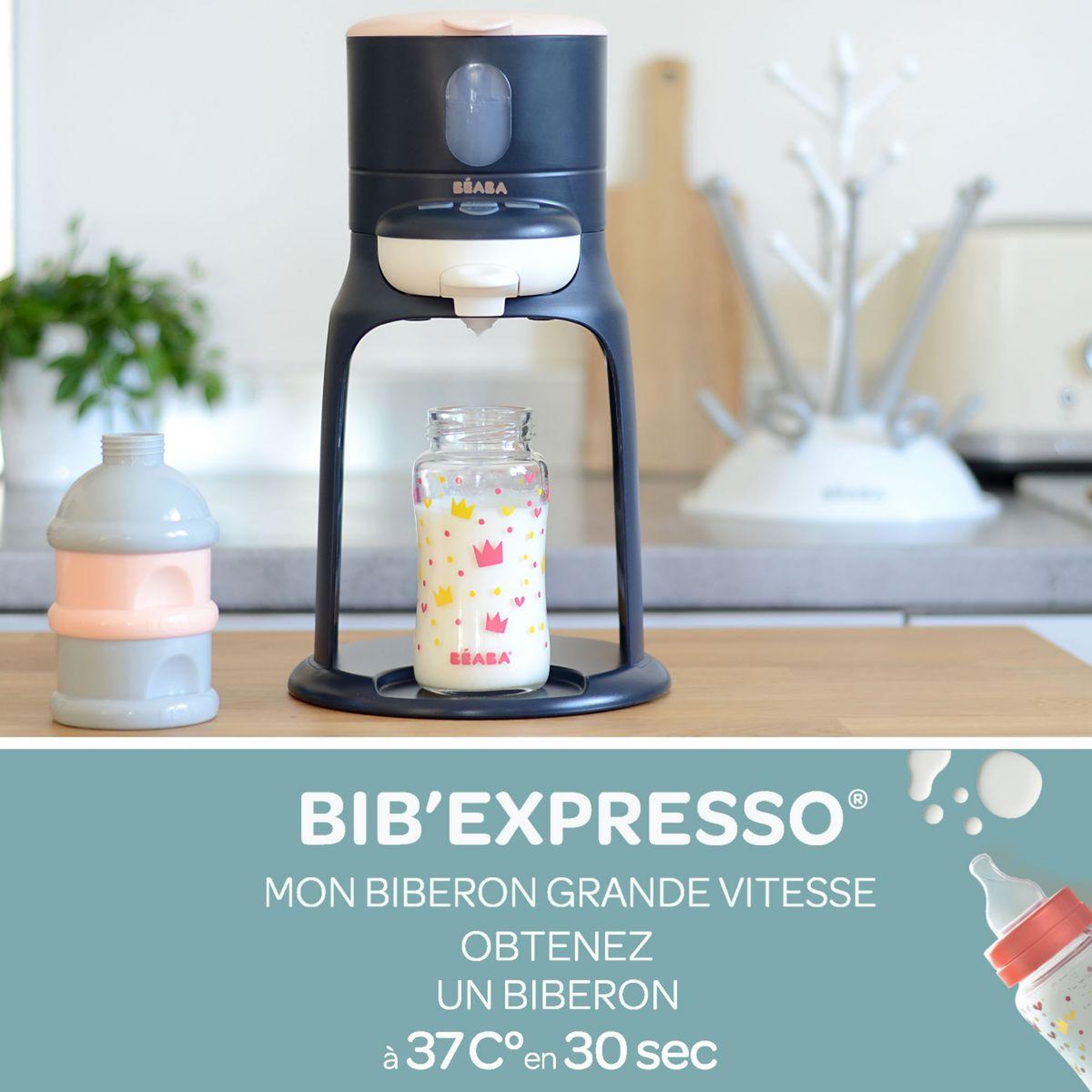 Voir la diapositive 2 : BEABA Préparateur biberon bib expresso new nightblue