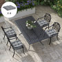 Voir la diapositive 2 : OUTSUNNY Lot de 4 coussins de chaise de jardin avec attaches gris