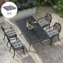 Voir la diapositive 2 : OUTSUNNY Lot de 4 coussins de chaise de jardin avec attaches gris