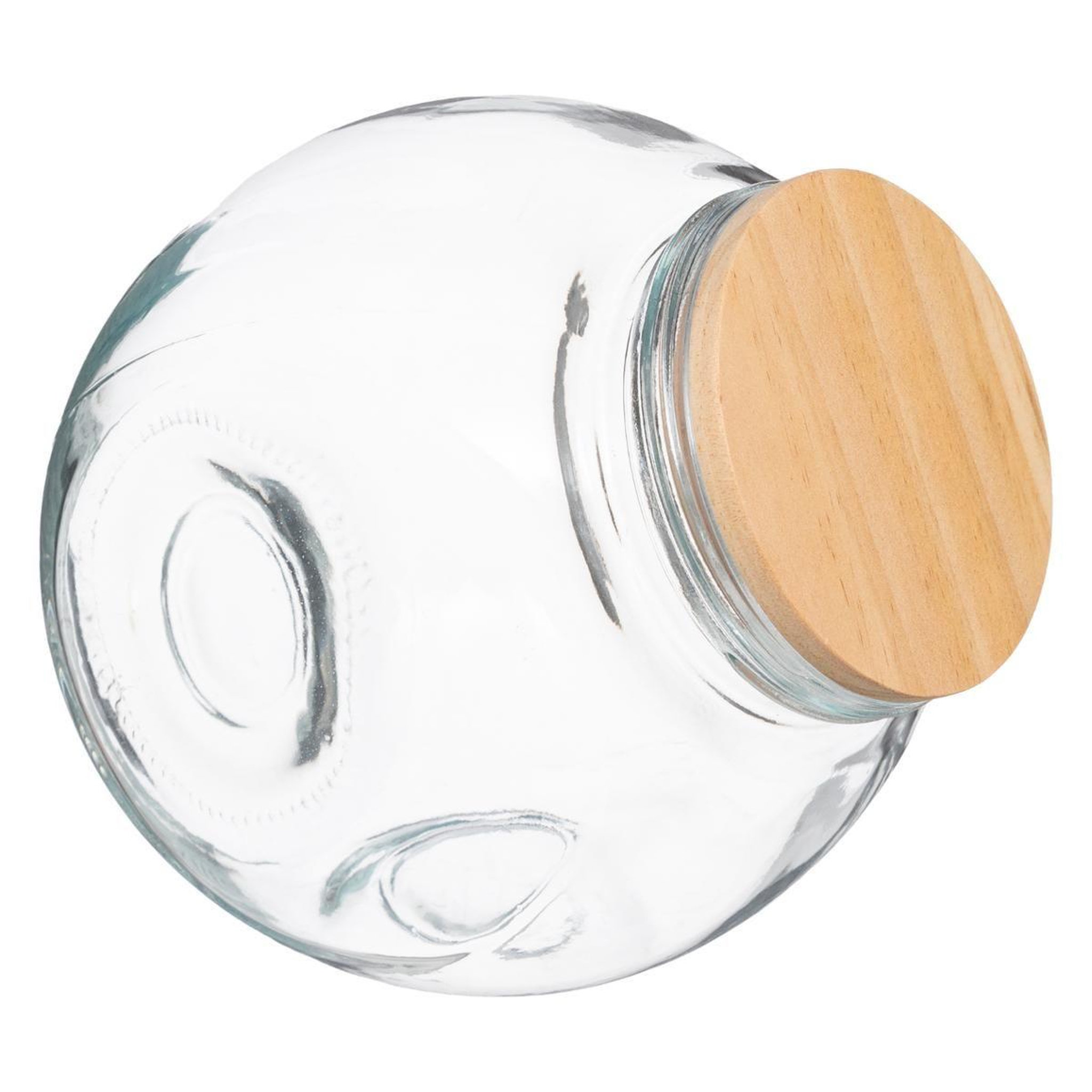 FIVE Bocal à bonbons en verre  bois  0,65l transparent