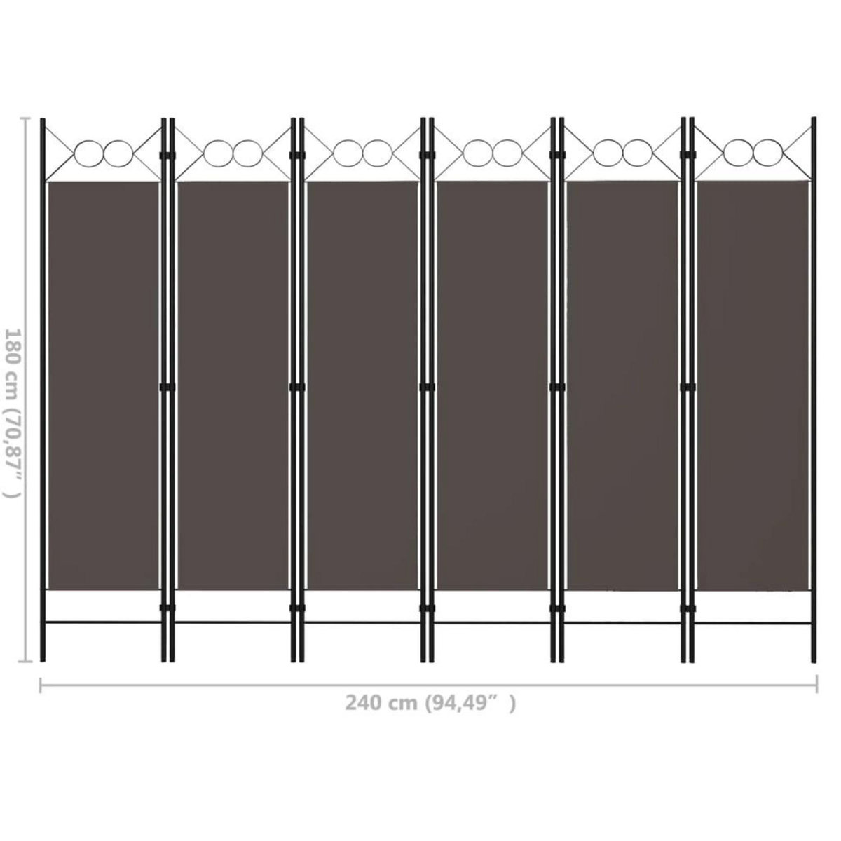 VIDAXL Cloison de separation 6 panneaux Anthracite 240x180 cm