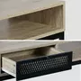 SWEEEK Console décor bois 120x39x75cm - Brooklyn - pieds en métal noir. 1 tiroir