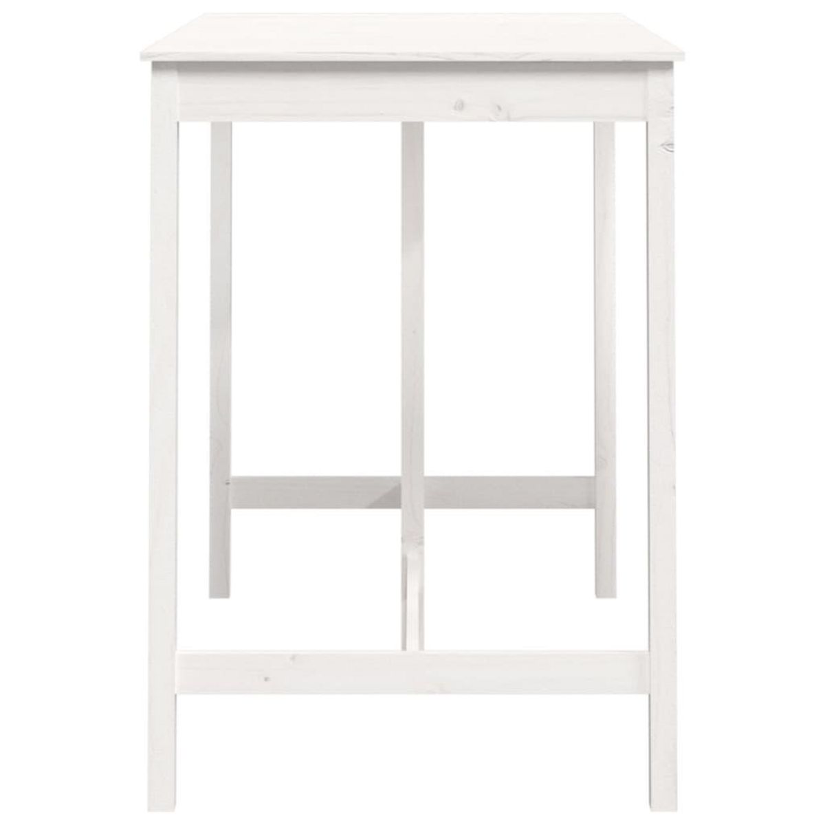 VIDAXL Table de bar Blanc 140x80x110 cm Bois massif de pin
