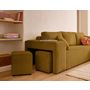 Voir la diapositive 4 : BEST MOBILIER Topaze - canapé d'angle réversible 4 places - convertible avec coffre, tablette et poufs - en velours côtelé