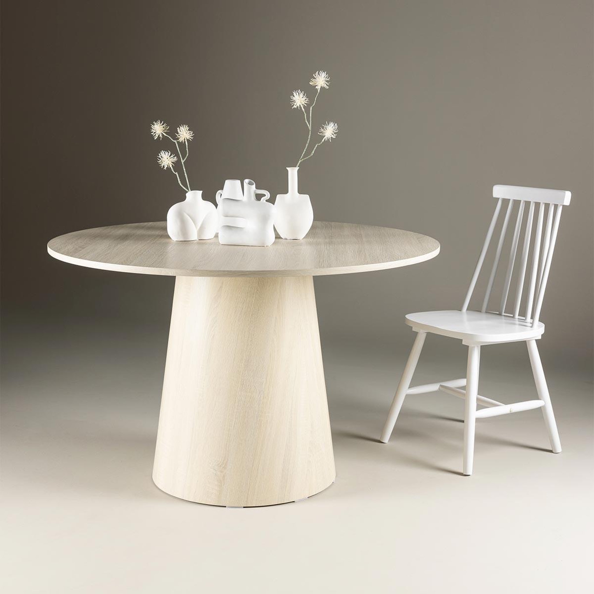 Voir la diapositive 2 : Paris Prix Table à manger ronde  lanzo  120cm naturel