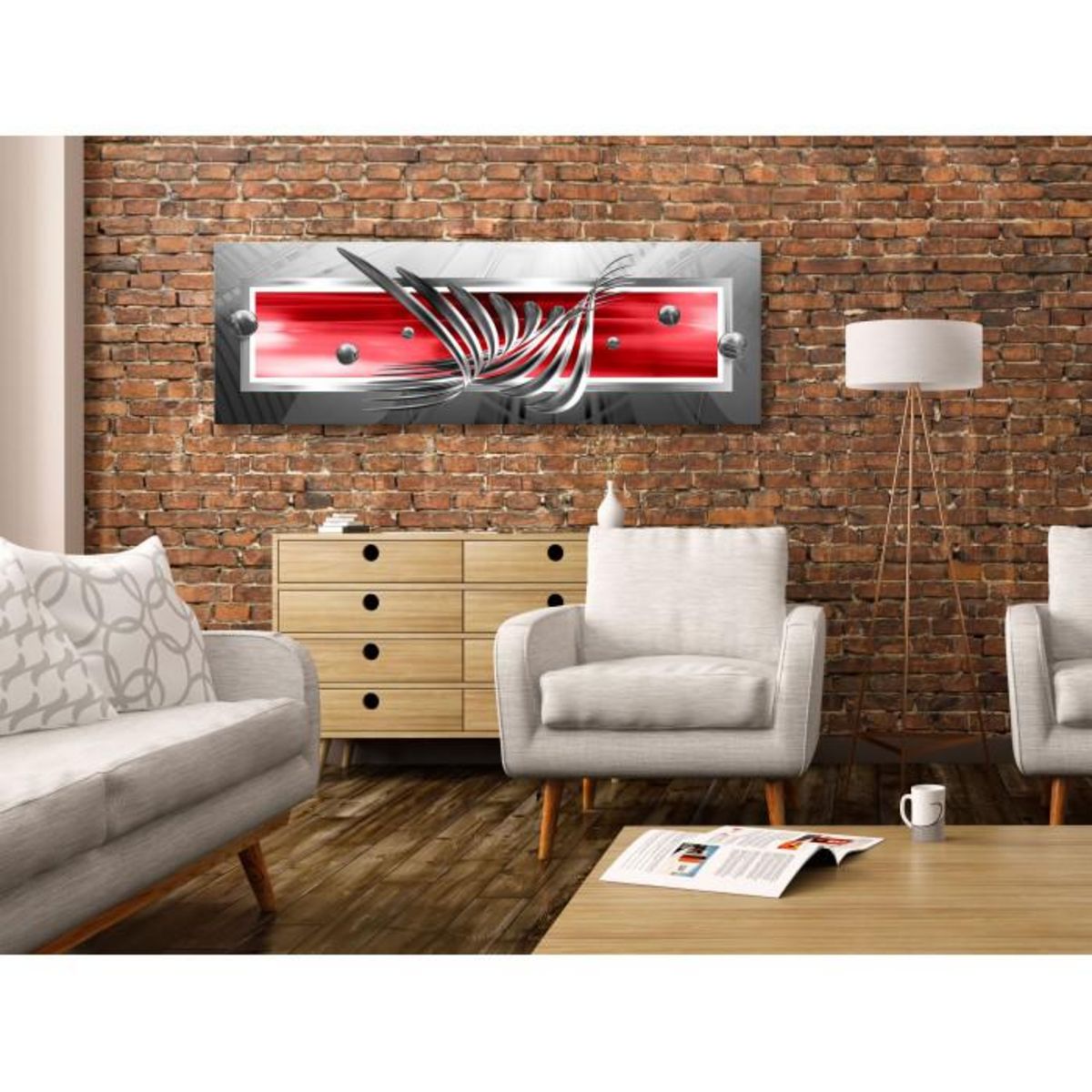 Paris Prix Tableau Imprimé  Silver Wings Narrow Red