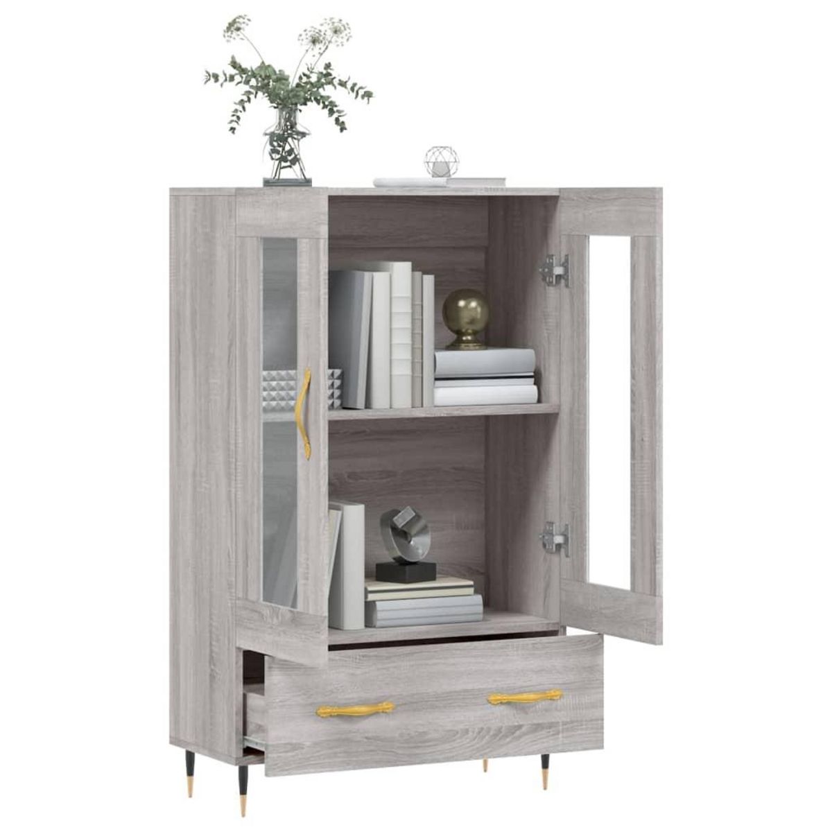 VIDAXL Buffet haut sonoma gris 69,5x31x115 cm bois d'ingenierie