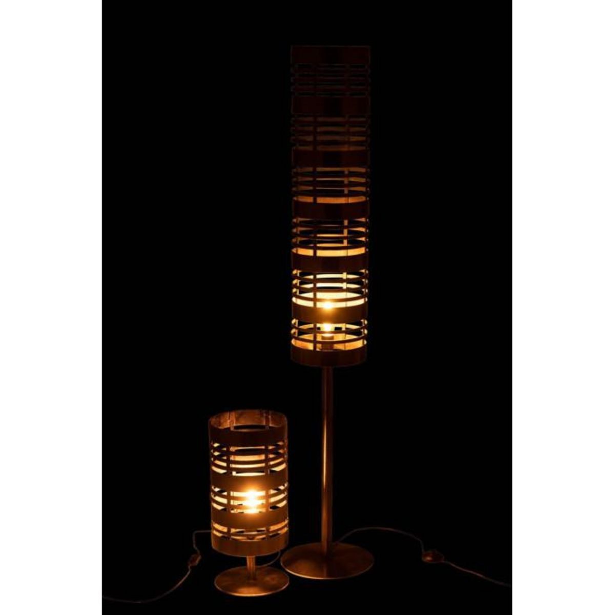 Paris Prix Lampe à Poser Cercle Métal  Pamela  51cm Gris