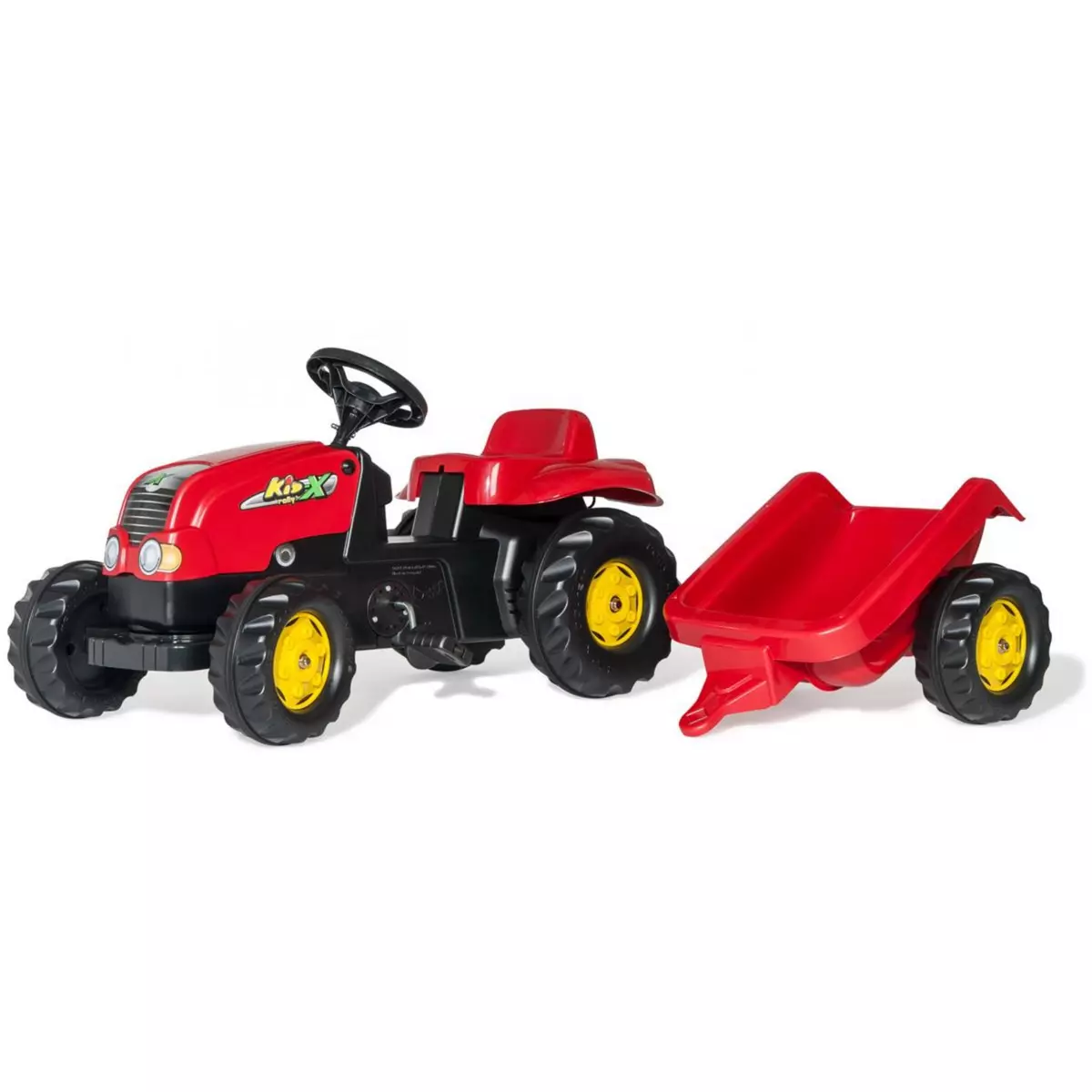 ROLLY TOYS Tracteur a Pedales + Remorque rollyKid-X Rouge