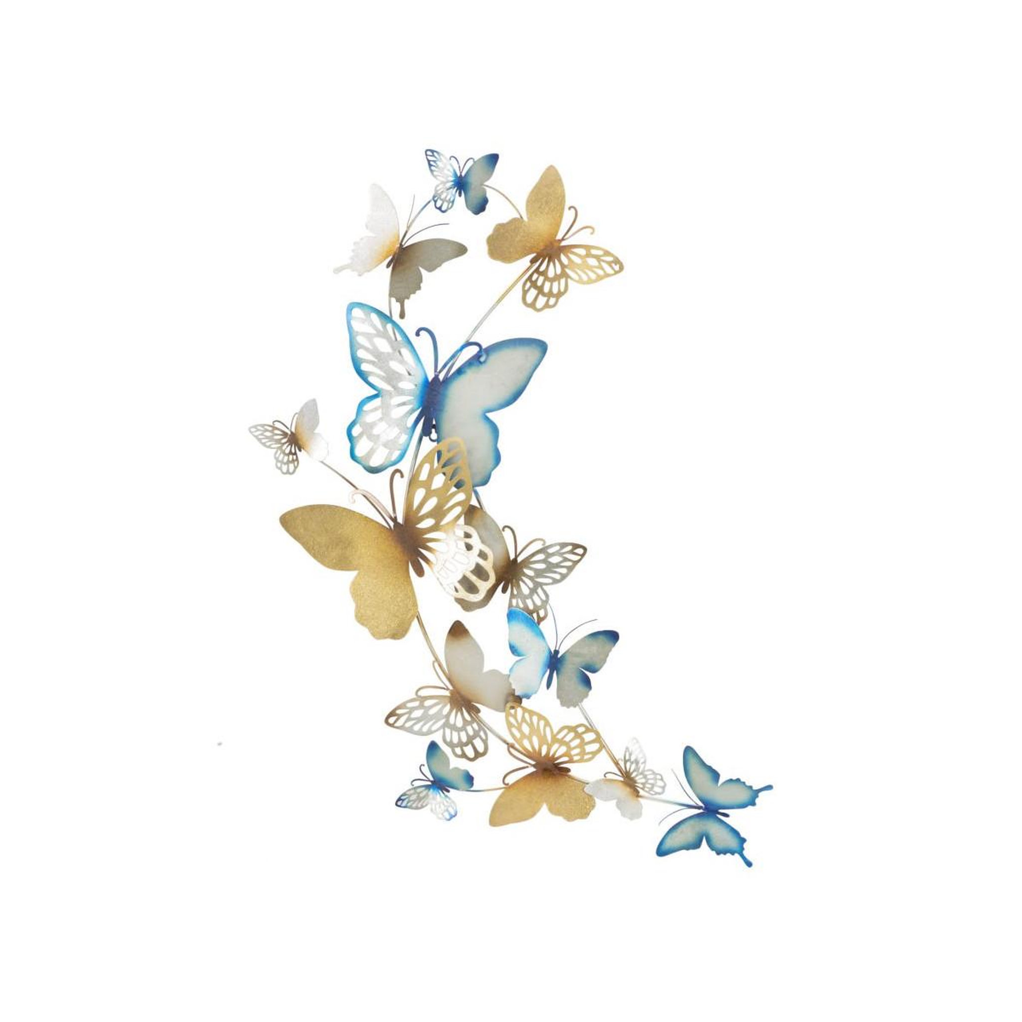 Paris Prix Décoration murale en métal  butterflies  115cm bleu & or