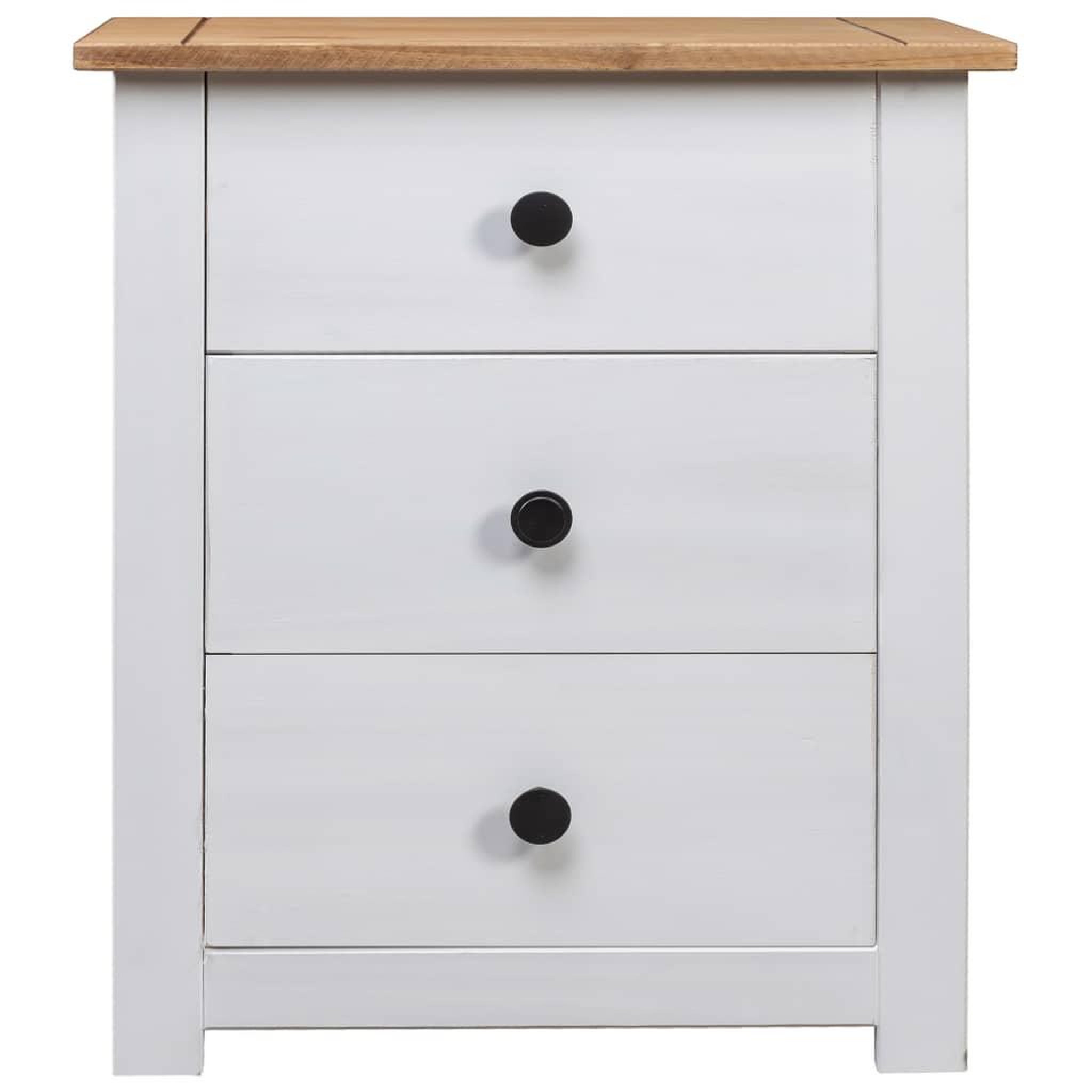 Voir la diapositive 3 : VIDAXL Table de chevet Blanc 46x40x57 cm Pin Gamme Panama
