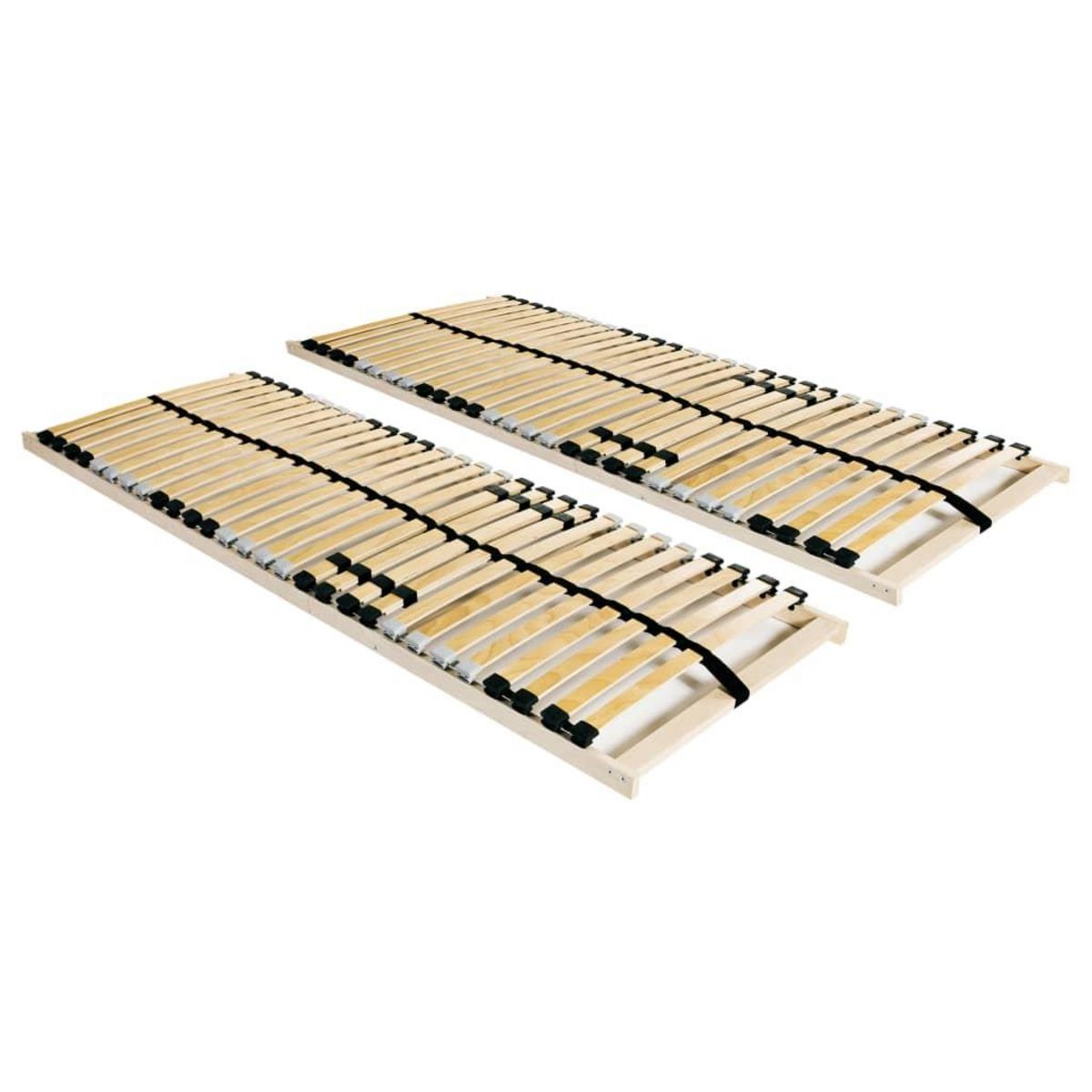 VIDAXL Sommiers a lattes sans matelas 2 pcs avec 28 lattes 80x200 cm