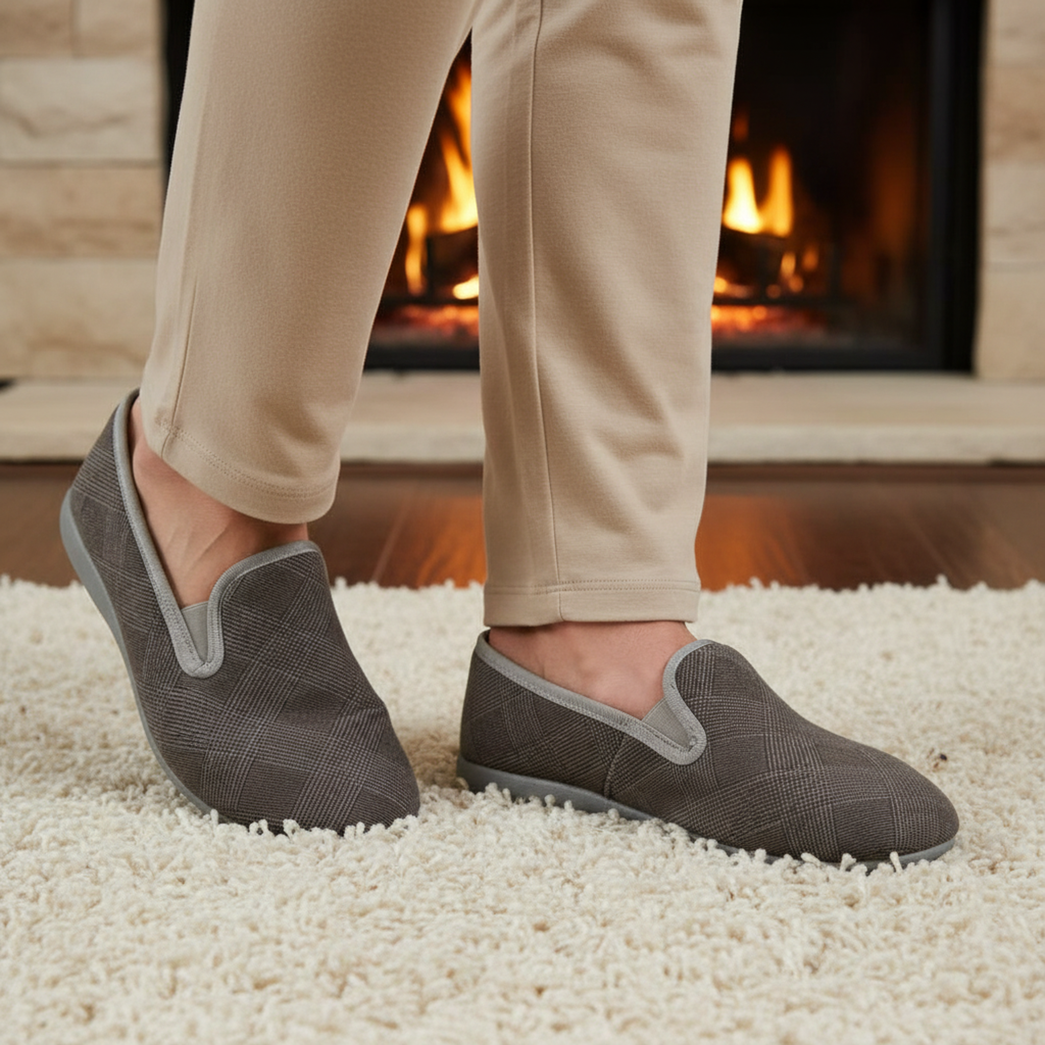 Voir la diapositive 2 : OZABI Ozabi charentaises homme toucher velours microfibre, fabriquées en espagne