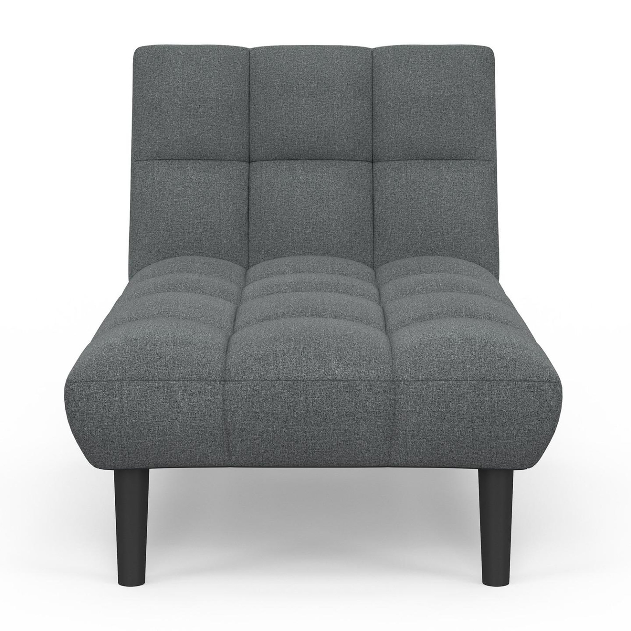 Voir la diapositive 3 : ID MARKET Méridienne clic clac capitonnée salome 80 x 180 cm en tissu gris anthracite