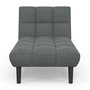 Voir la diapositive 3 : ID MARKET Méridienne clic clac capitonnée SALOME 80 x 180 cm en tissu gris anthracite