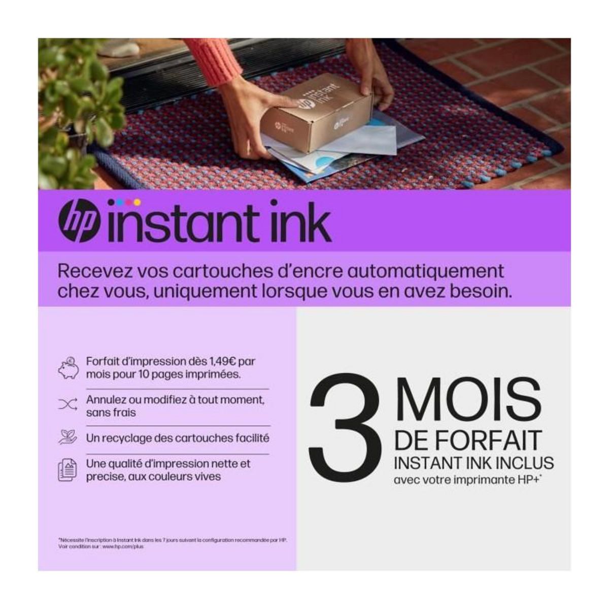 HP HP DeskJet 2810e Imprimante tout-en-un Jet d'encre couleur - 3 mois d'Instant ink inclus avec HP+