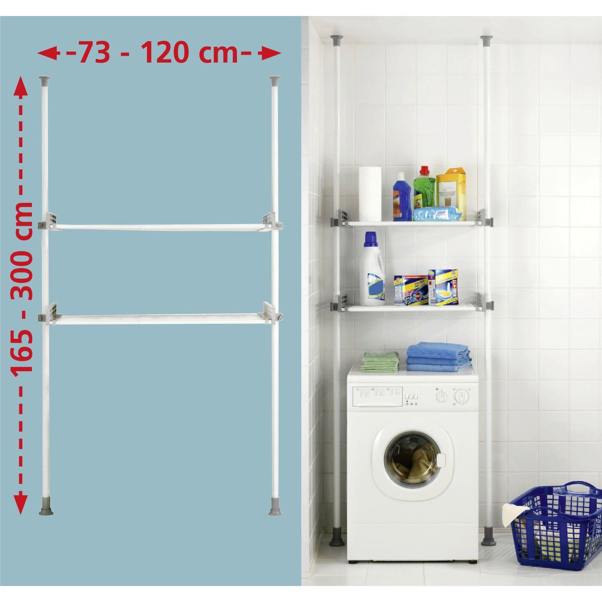 Voir la diapositive 5 : Wenko Etagère pour machine à laver et toilette - h. 165/300 cm - gris
