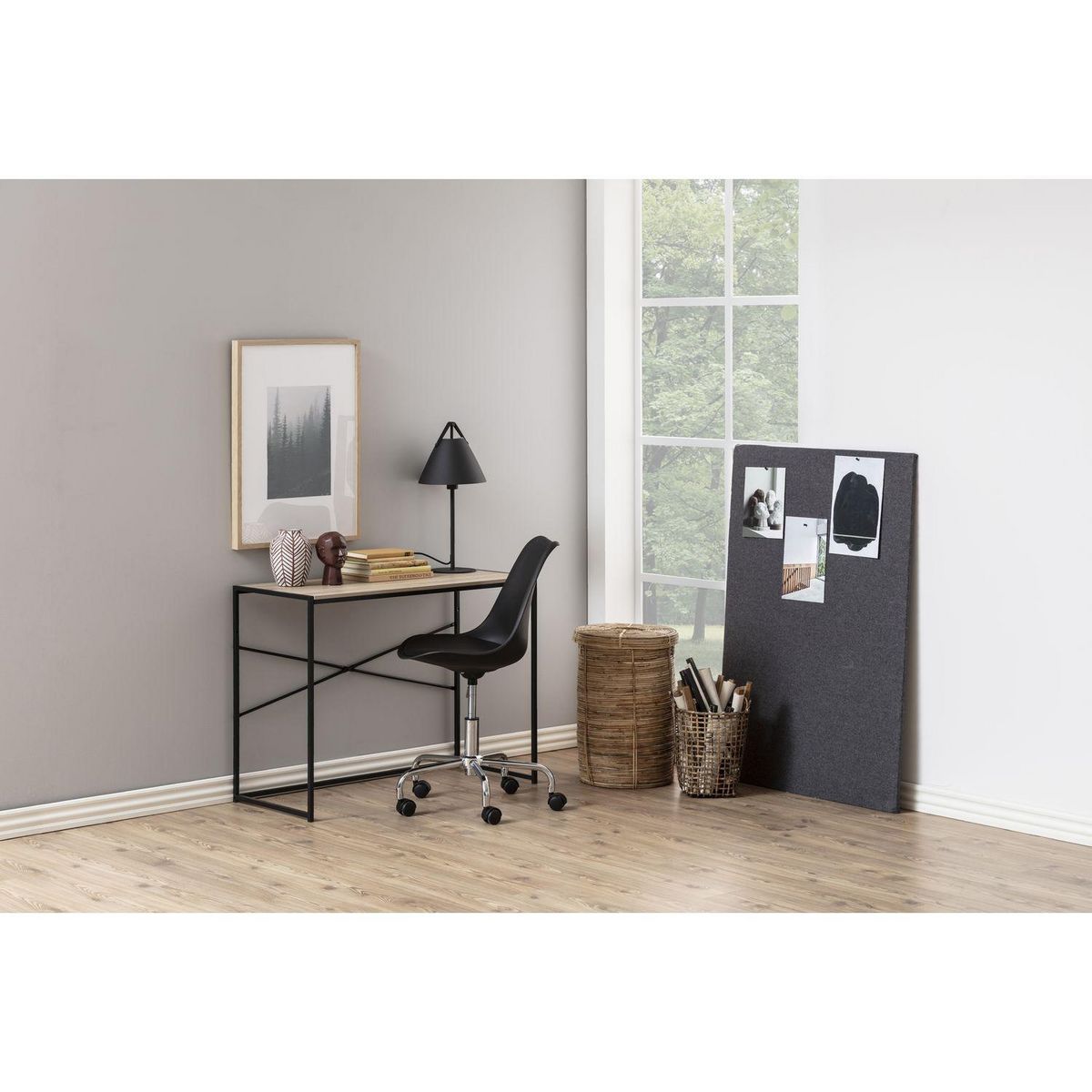 TOILINUX Bureau Sireine en MDF et métal