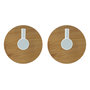 Voir la diapositive 1 : Paris Prix Lot de 2 Patères Adhésives en Bambou  Fixeo  5cm Naturel & Blanc